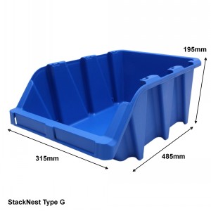 Stack & Nest Plastic Parts Bins Size G 10 Pack